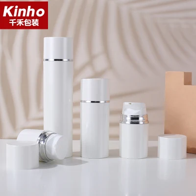 Big Ml 30ml 50ml 100ml 120ml 150ml 200ml White PP Plastic Airless Pump Bottle with Snap Lotion Pump by Chinese Supplier Kinho