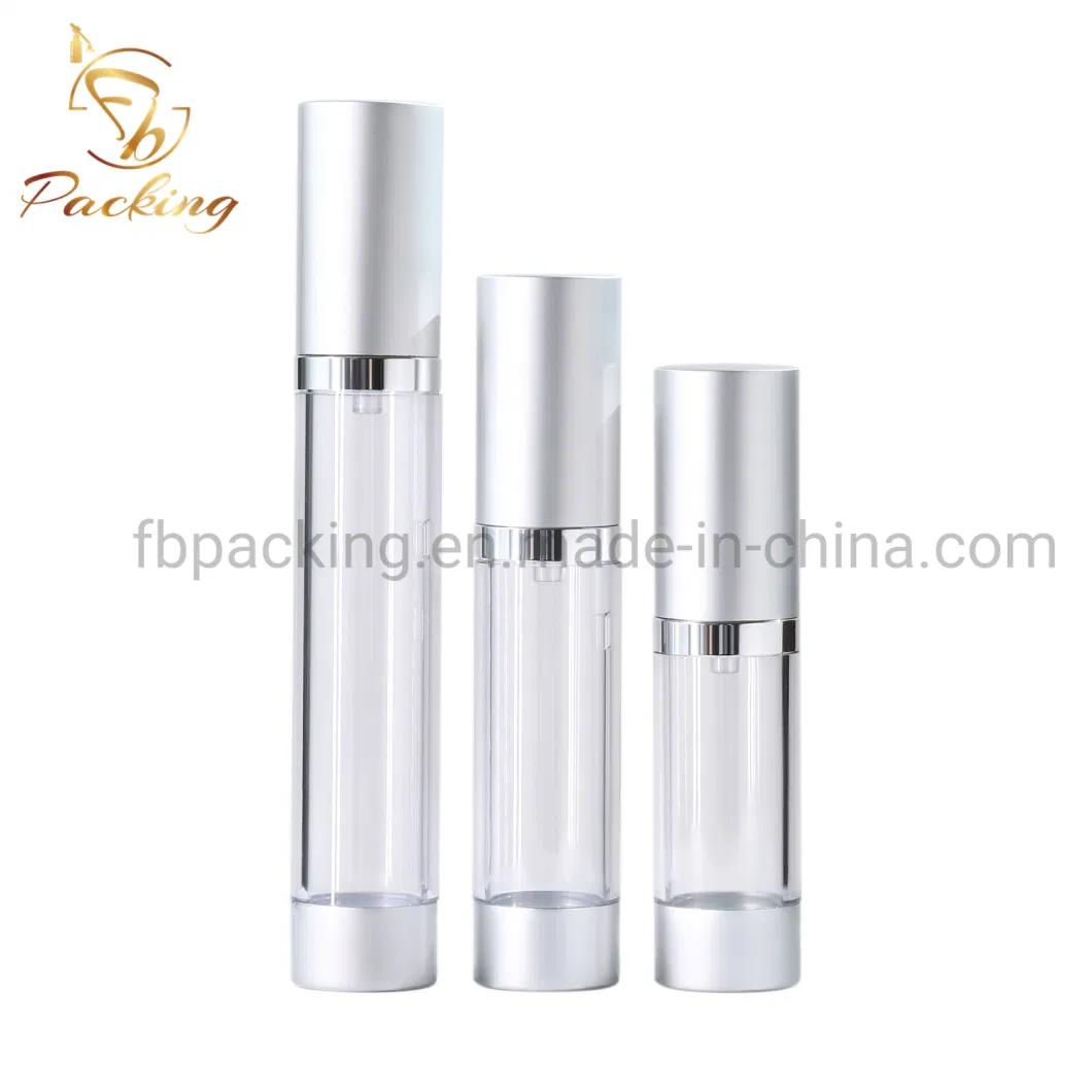 High Transparency as Material 5ml 10ml 15ml 20ml 30ml Airless Pump Bottle with Aluminum Material Pump and Cap